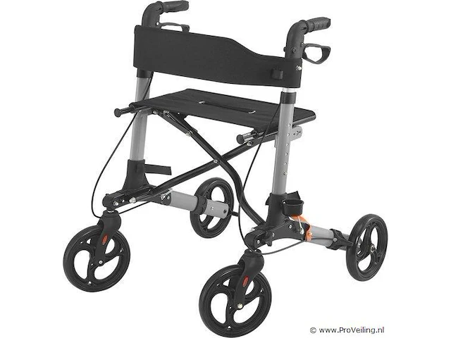 Aluminium rollator vital - zwart - inklapbaar - afbeelding 2 van  5