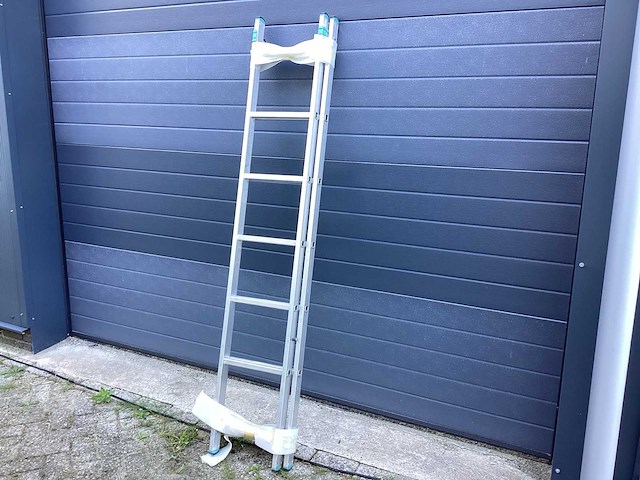 Aluminium schuifladder 2x7 2m ladder en trap - afbeelding 1 van  3