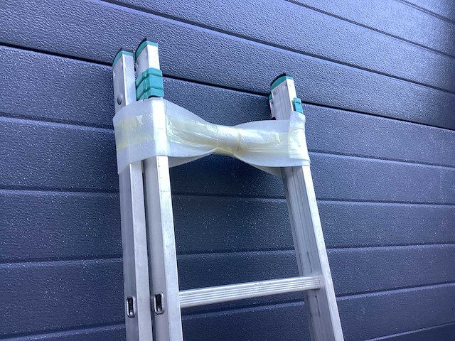 Aluminium schuifladder 2x7 2m ladder en trap - afbeelding 3 van  3
