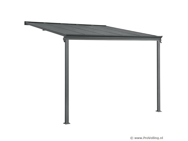 Aluminium terrasoverkapping borneo 3 x 3 m - grijs - afbeelding 1 van  9