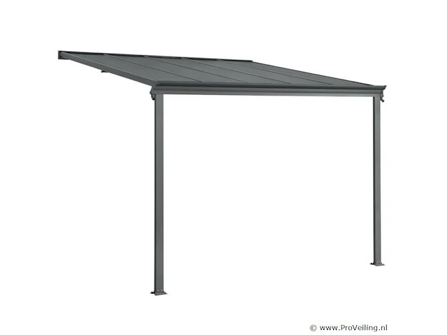 Aluminium terrasoverkapping borneo 3 x 3 m - grijs - afbeelding 1 van  9