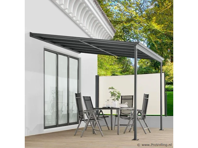 Aluminium terrasoverkapping borneo 3 x 3 m - grijs - afbeelding 2 van  9