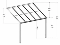 Aluminium terrasoverkapping borneo 3 x 3 m - grijs - afbeelding 9 van  9