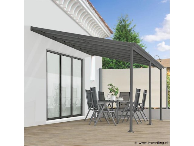 Aluminium terrasoverkapping borneo 4 x 3 m - grijs - afbeelding 2 van  9