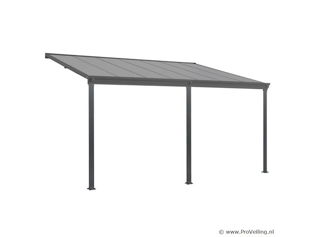 Aluminium terrasoverkapping borneo 4 x 3 m - grijs - afbeelding 1 van  9