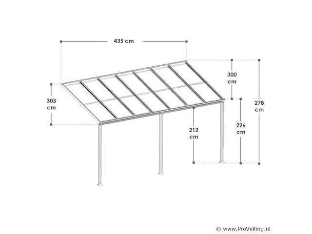 Aluminium terrasoverkapping borneo 4 x 3 m - grijs - afbeelding 9 van  9
