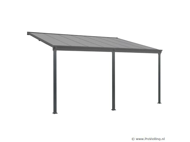 Aluminium terrasoverkapping borneo 4 x 3 m - grijs - afbeelding 1 van  9