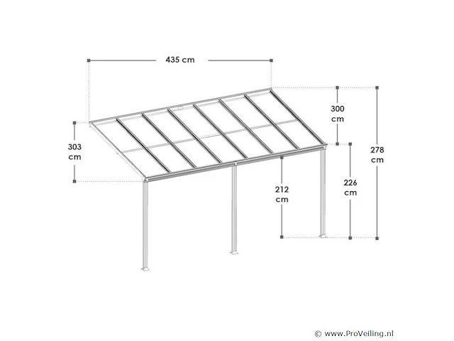Aluminium terrasoverkapping borneo 4 x 3 m - grijs - afbeelding 9 van  9