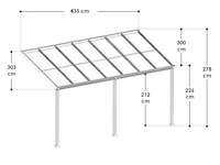 Aluminium terrasoverkapping borneo 4 x 3 m - grijs - afbeelding 9 van  9