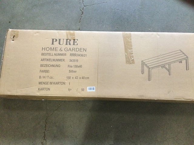 Aluminium tuinbank 150 cm zilver, pure home & garden, zilver - afbeelding 4 van  5