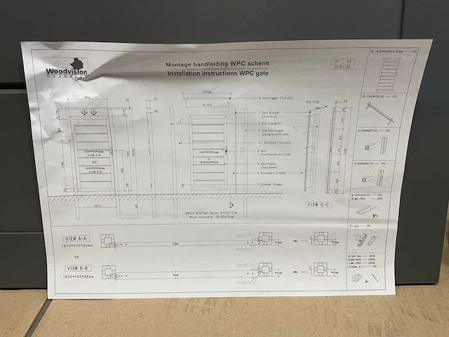 Aluminium tuindeur - antraciet - 183x93 cm (10x) - afbeelding 3 van  7