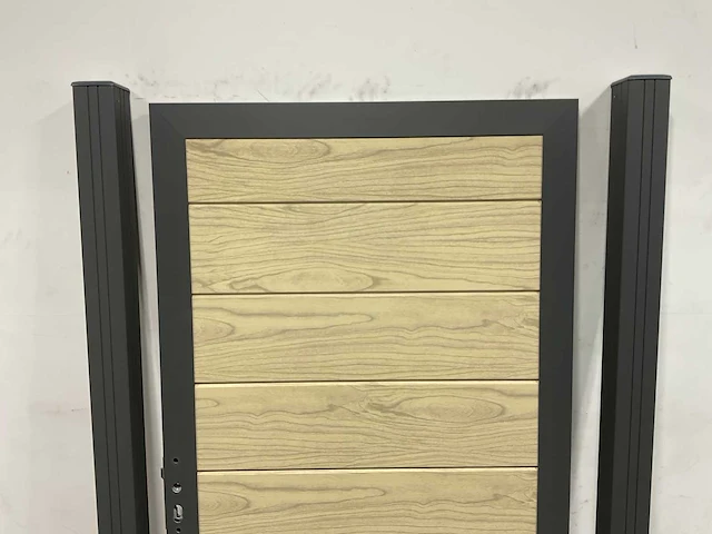 Aluminium tuindeur - houtlook eik - 183x93 cm (10x) - afbeelding 6 van  8