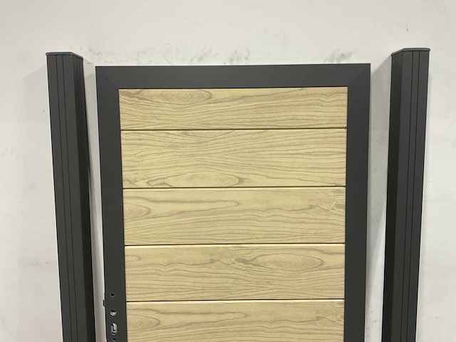 Aluminium tuindeur - houtlook eik - 183x93 cm - afbeelding 3 van  4