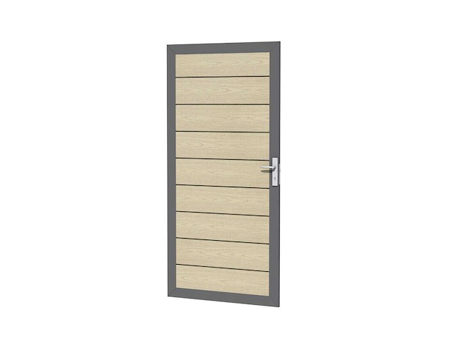 Aluminium tuindeur - houtlook eik - 183x93 cm - afbeelding 1 van  5