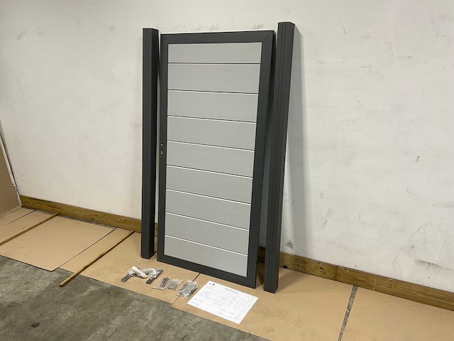 Aluminium tuindeur - lichtgrijs - 183x93 cm (10x) - afbeelding 2 van  5