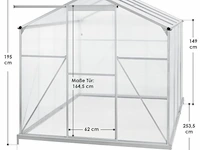 Aluminium tuinkas gh250f 4,75m² - afbeelding 11 van  14
