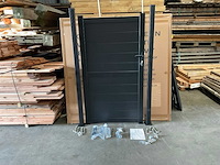Aluminium tuinpoort zwart gecoat - 100x180 cm - afbeelding 1 van  12