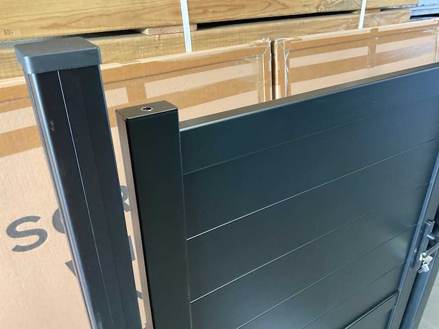 Aluminium tuinpoort zwart gecoat - 100x180 cm - afbeelding 6 van  12