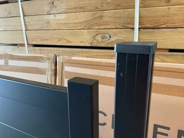 Aluminium tuinpoort zwart gecoat - 100x180 cm - afbeelding 3 van  4
