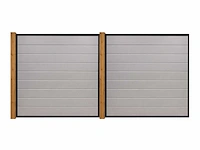 Aluminium tuinscherm - lichtgrijs - 181,5x181,5 cm (15x) - afbeelding 2 van  10