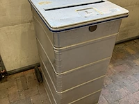 Aluminium veiligheidscontainer, zarges, zilvergrijs, met scharnierdeksel | slot defect