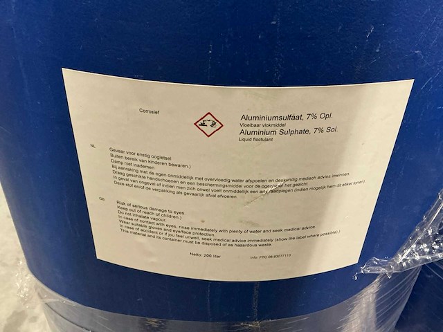 Aluminiumsulfaat 7% opl. vloeibaar vlokmiddel 200l - afbeelding 3 van  4