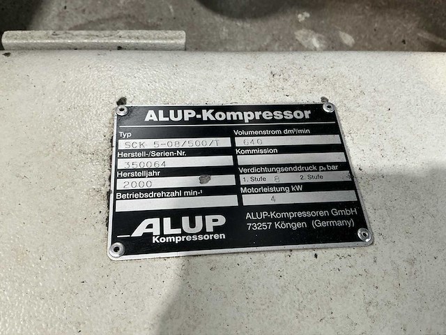 Alup sck 5-08/500/t luchtcompressor - afbeelding 9 van  10
