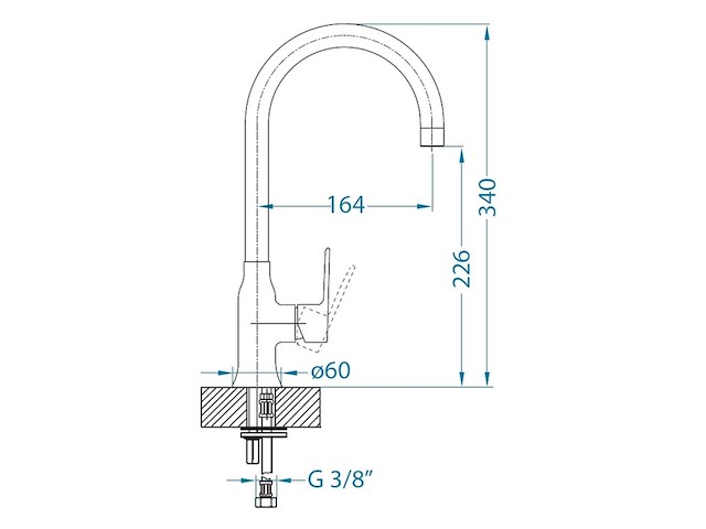 Alveus spoelbakkraan slim monarch goud - afbeelding 2 van  3