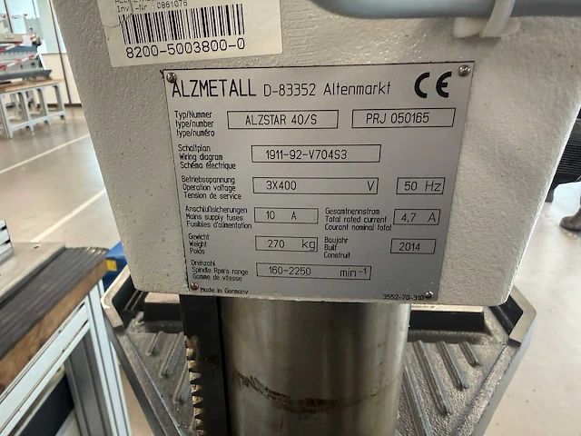 Alzmetall - alzstar 40/s - kolomboormachine - afbeelding 9 van  9