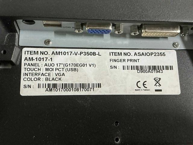 Am-1071-1 17” touchscreen kassascherm (8x) - afbeelding 4 van  5