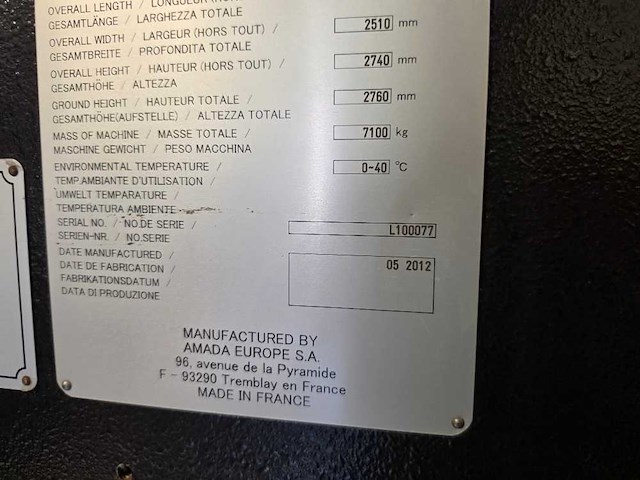 Amada - 2012 - hc 1003 nt - cnc-kantbank - afbeelding 3 van  8