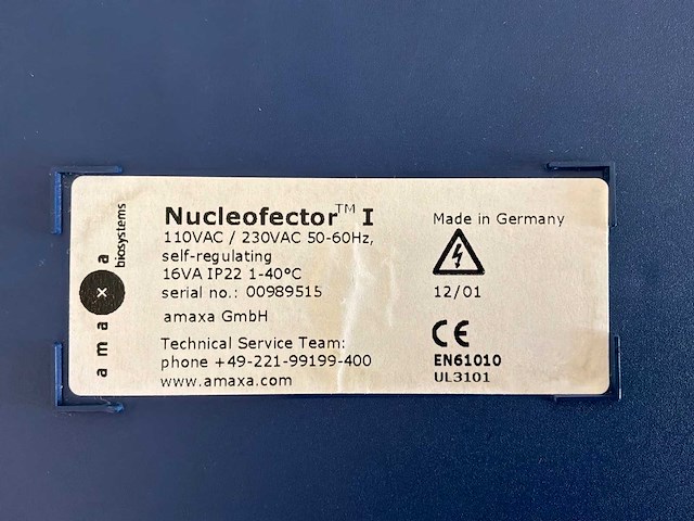 Amaxa nucleofector i elektroporator - afbeelding 4 van  4