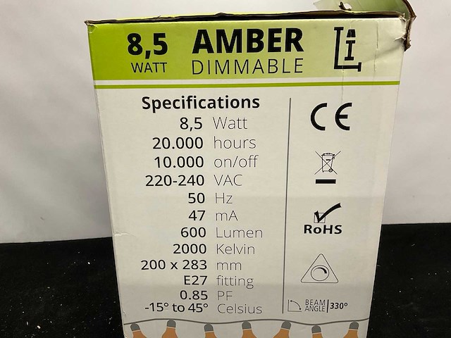 Amber led-lamp - afbeelding 3 van  3