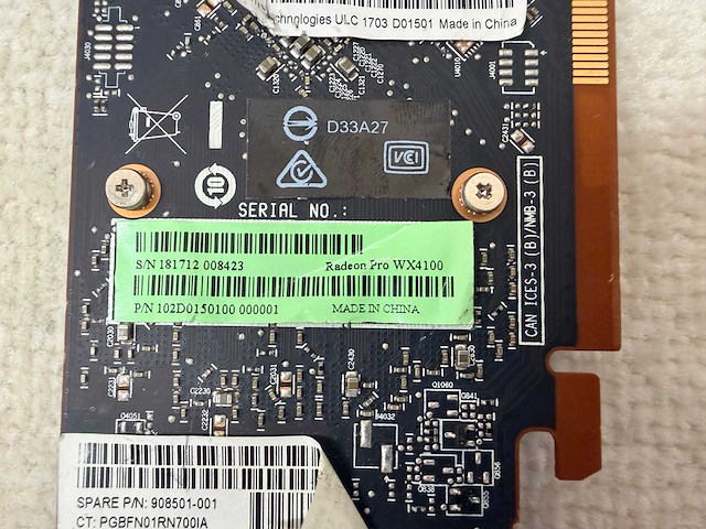 Amd - radeon pro wx 4100 - 4gb / gddr5 / workstation videokaart - afbeelding 10 van  11