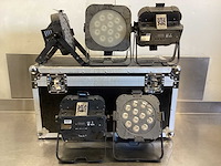 American dj - qa12 - dmx flat par (5x) - in flightcase - afbeelding 1 van  12