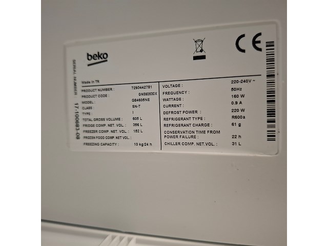 Amerikaanse koelkast a+++, beko no frost, g84605ne - afbeelding 2 van  10