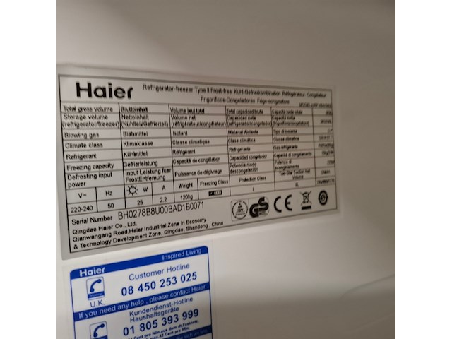 Amerikaanse koelkast a++, haier no frost, hrf664sb2 - afbeelding 7 van  9
