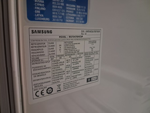 Amerikaanse koelkast a+++, samsung, rs7547bhcp, grijs / chroom - afbeelding 4 van  13
