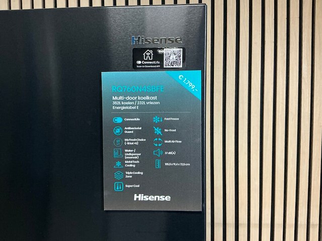 Amerikaanse koelkast, hisense, rq760n4sbfe, zwart - afbeelding 6 van  11