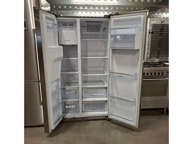 Amerikaanse koelkast no frost, bosch a+++, kad90l, grijs / chroom - afbeelding 2 van  7