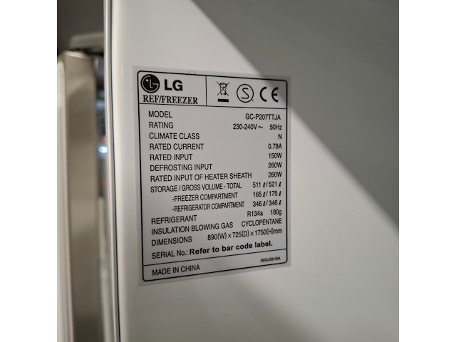 Amerikaanse koelkast no frost, lg a+++, gcp207ttja - afbeelding 7 van  8