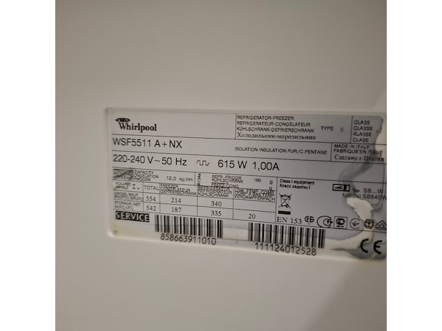 Amerikaanse koelkast no frost, whirlpool a+++, wsf5511a - afbeelding 9 van  9