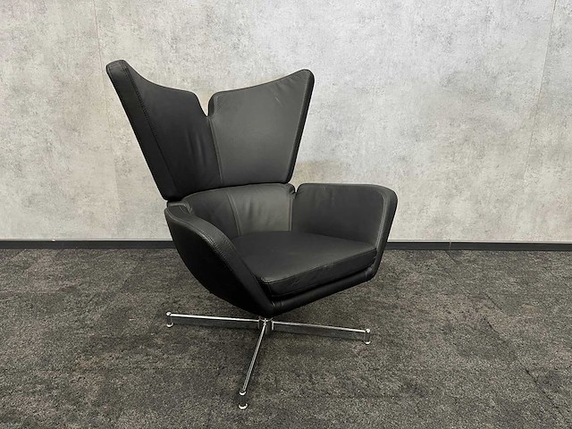 Amerland - lederen draaibare design fauteuil - afbeelding 1 van  8