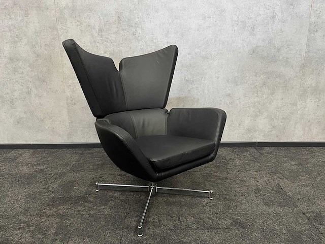 Amerland - lederen draaibare design fauteuil - afbeelding 5 van  8