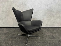Amerland - lederen draaibare design fauteuil - afbeelding 5 van  8