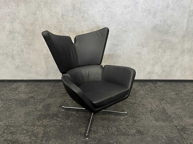 Amerland - lederen draaibare design fauteuil - afbeelding 6 van  8