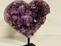 Amethist hart op metalen standaard - afbeelding 2 van  5