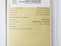 Amethyst 10.78ct aig certified - afbeelding 3 van  4