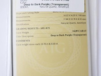 Amethyst 24.89ct aig certified - afbeelding 3 van  4