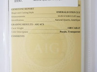 Amethyst 3.88ct aig certified - afbeelding 3 van  4